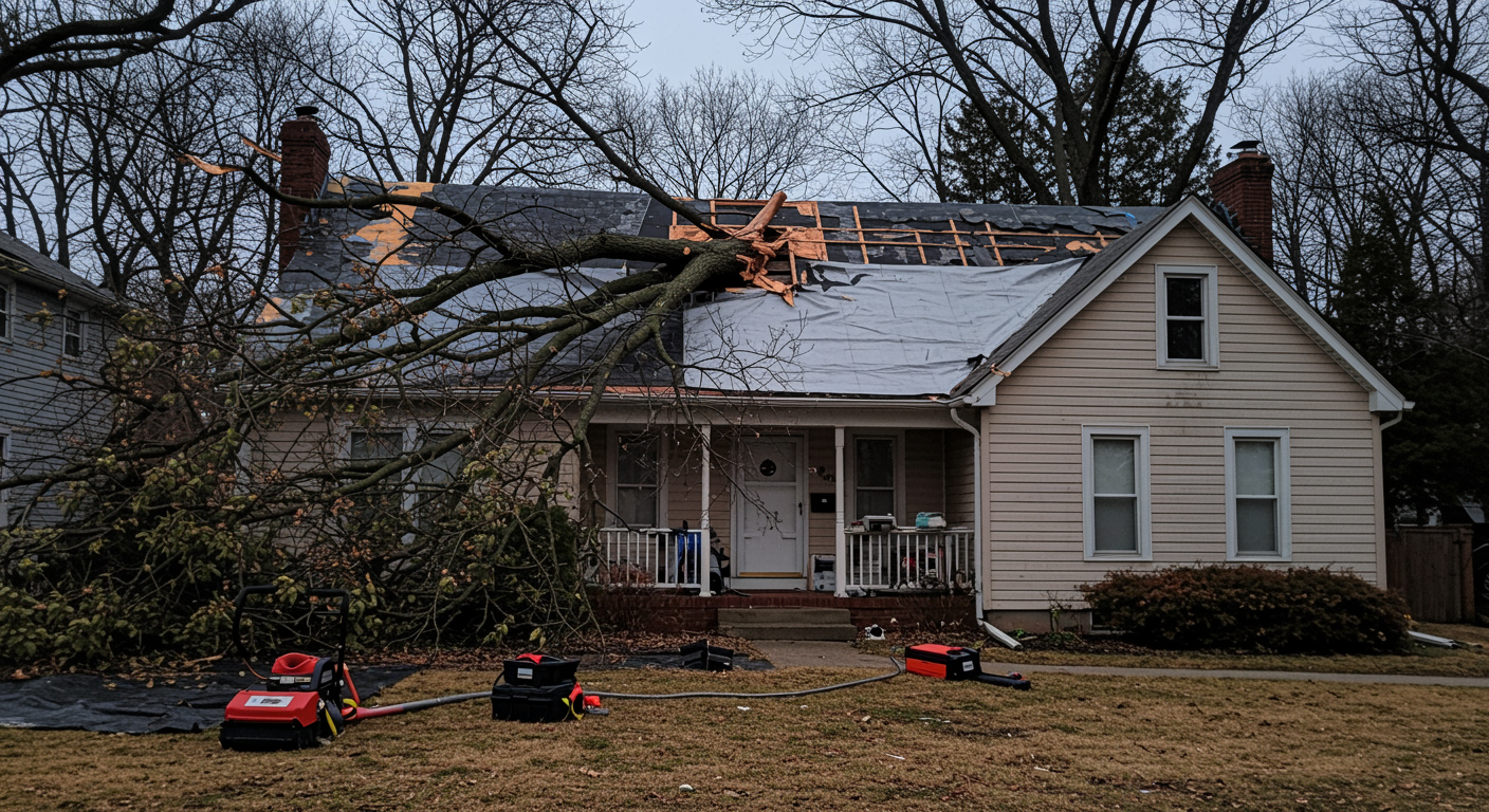 Tree Damage Roof Repair and Tarping in New York