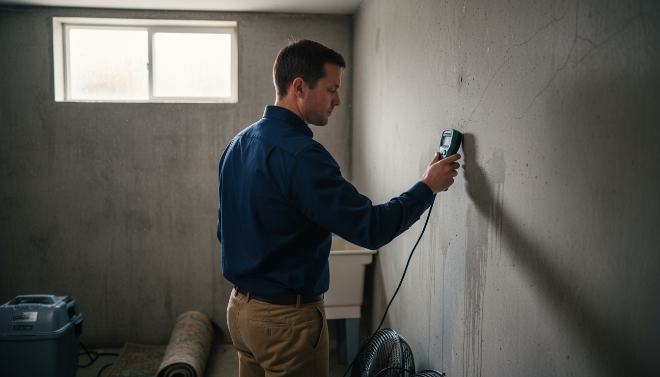 Professional basement flooding assessment and moisture detection

