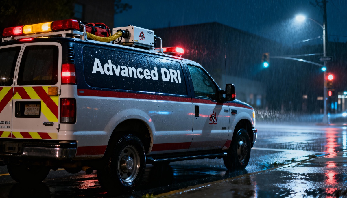 Professional biohazard cleanup service vehicle equipped for emergency response specialized for biohazard emergency services