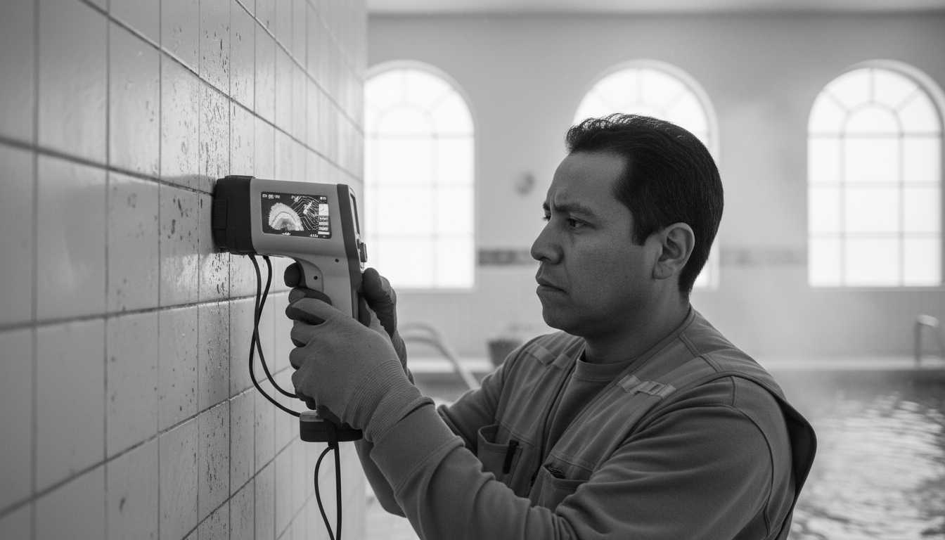 Moisture detection using thermal imaging camera during water damage inspection