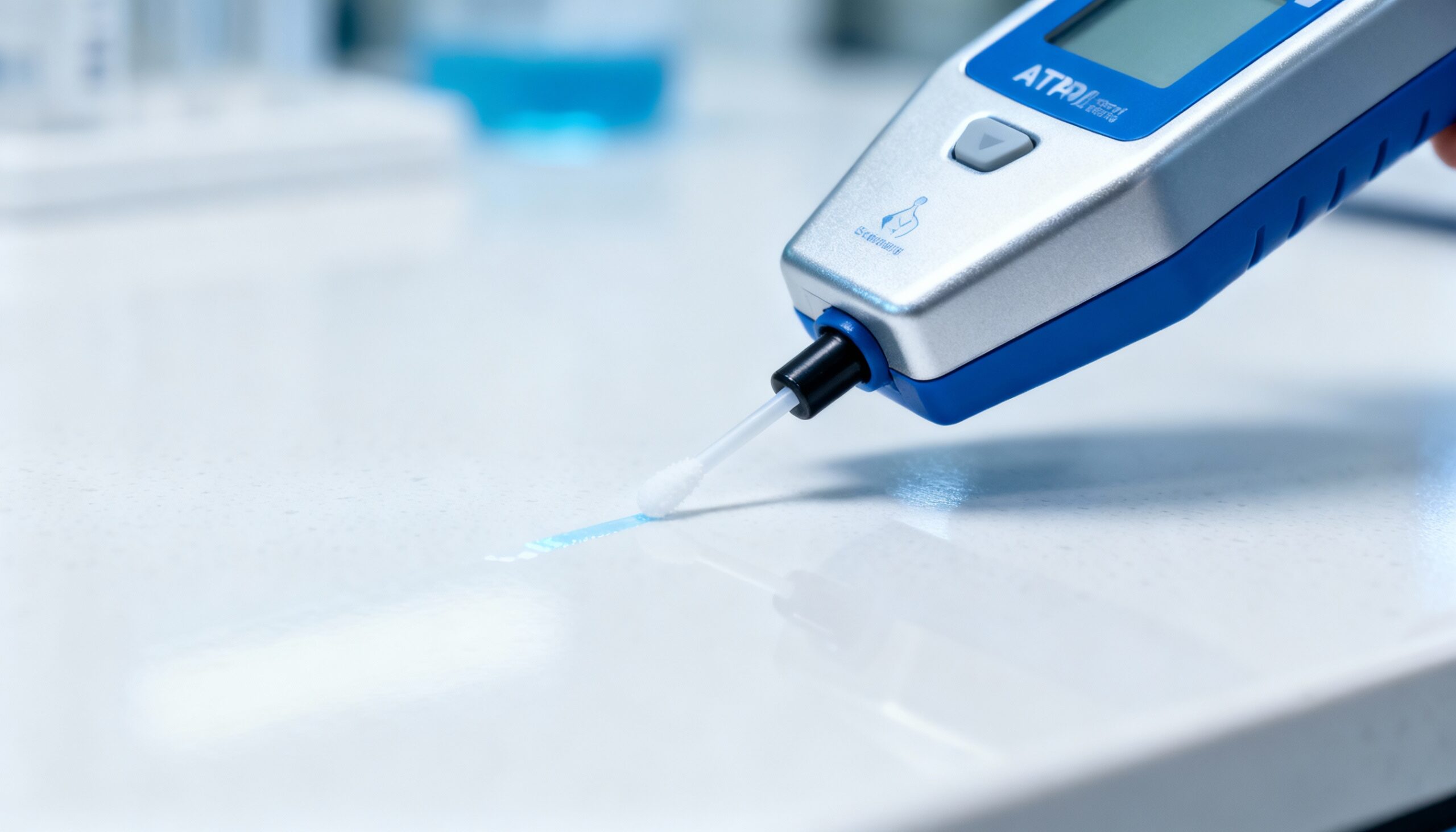 Antimicrobial Treatments in Restoration: Applications and Effectiveness ATP testing equipment measuring antimicrobial treatment effectiveness after disinfection restoration antimicrobial treatments