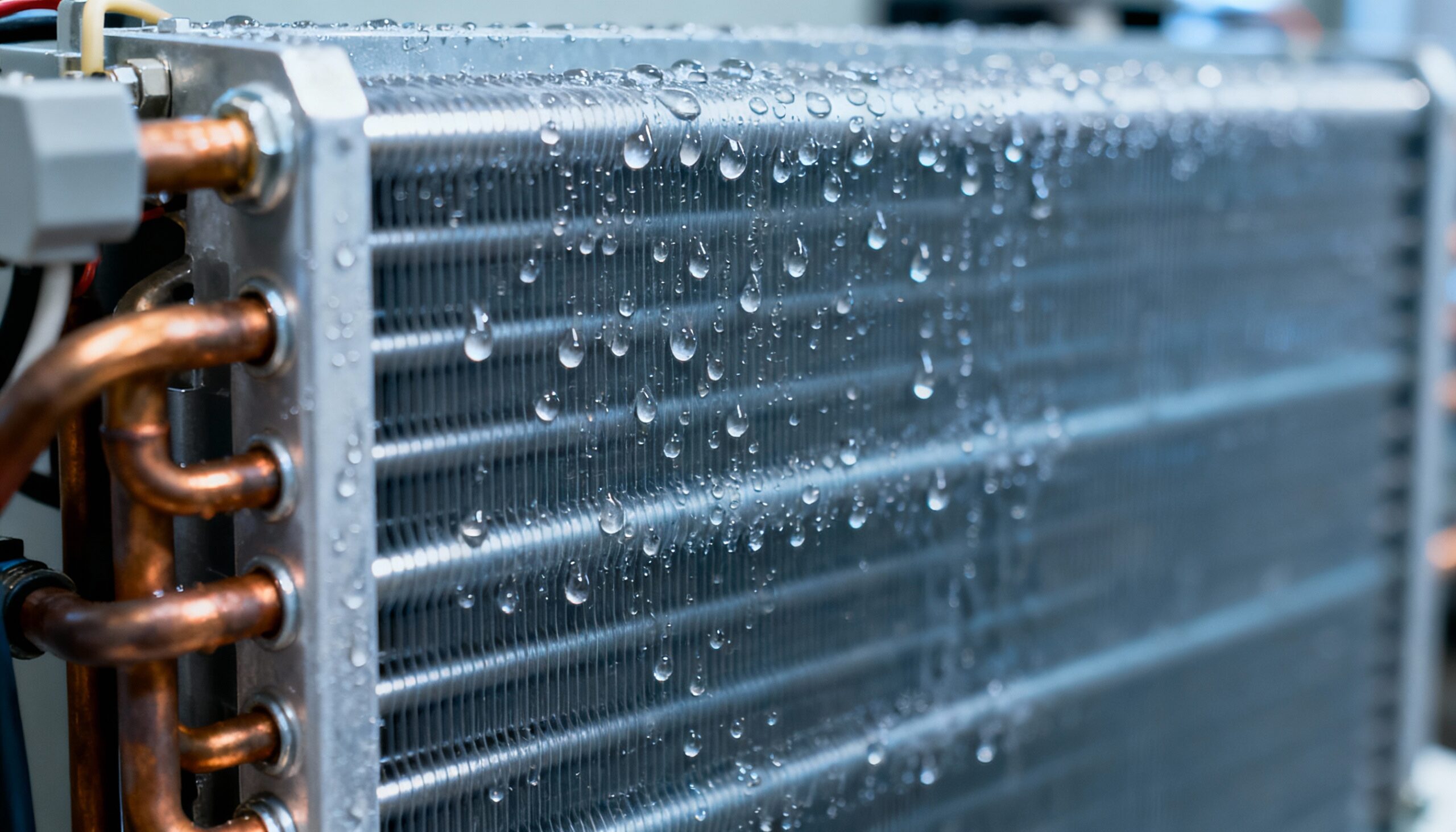 Refrigerant dehumidifier evaporator coils demonstrating moisture removal technology and drying science principles