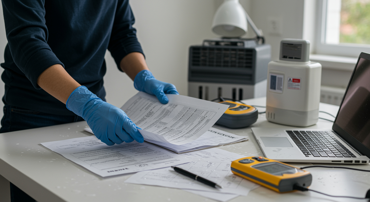 Professional document and electronics water damage restoration specialist handling wet documents and devices