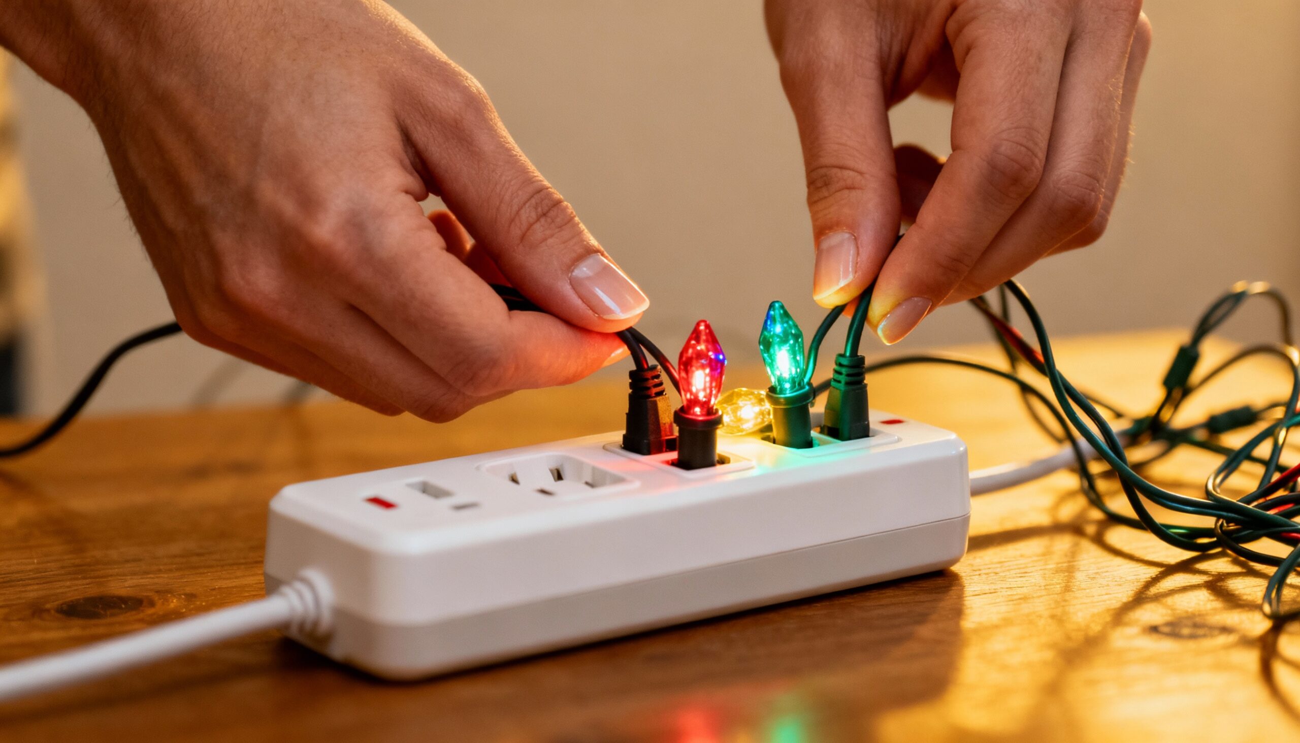 Safe electrical practices for holiday decorations and lighting to prevent fires