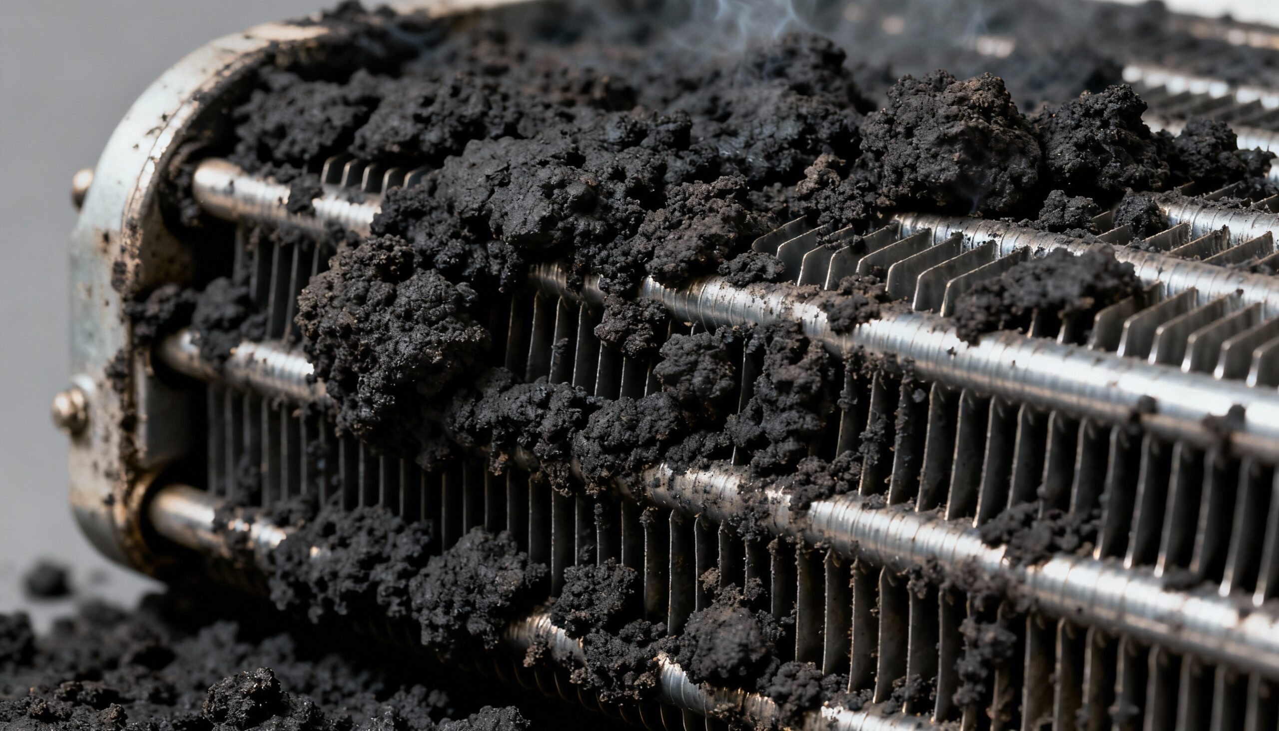 HVAC smoke cleaning needed for contaminated evaporator coils with heavy soot buildup