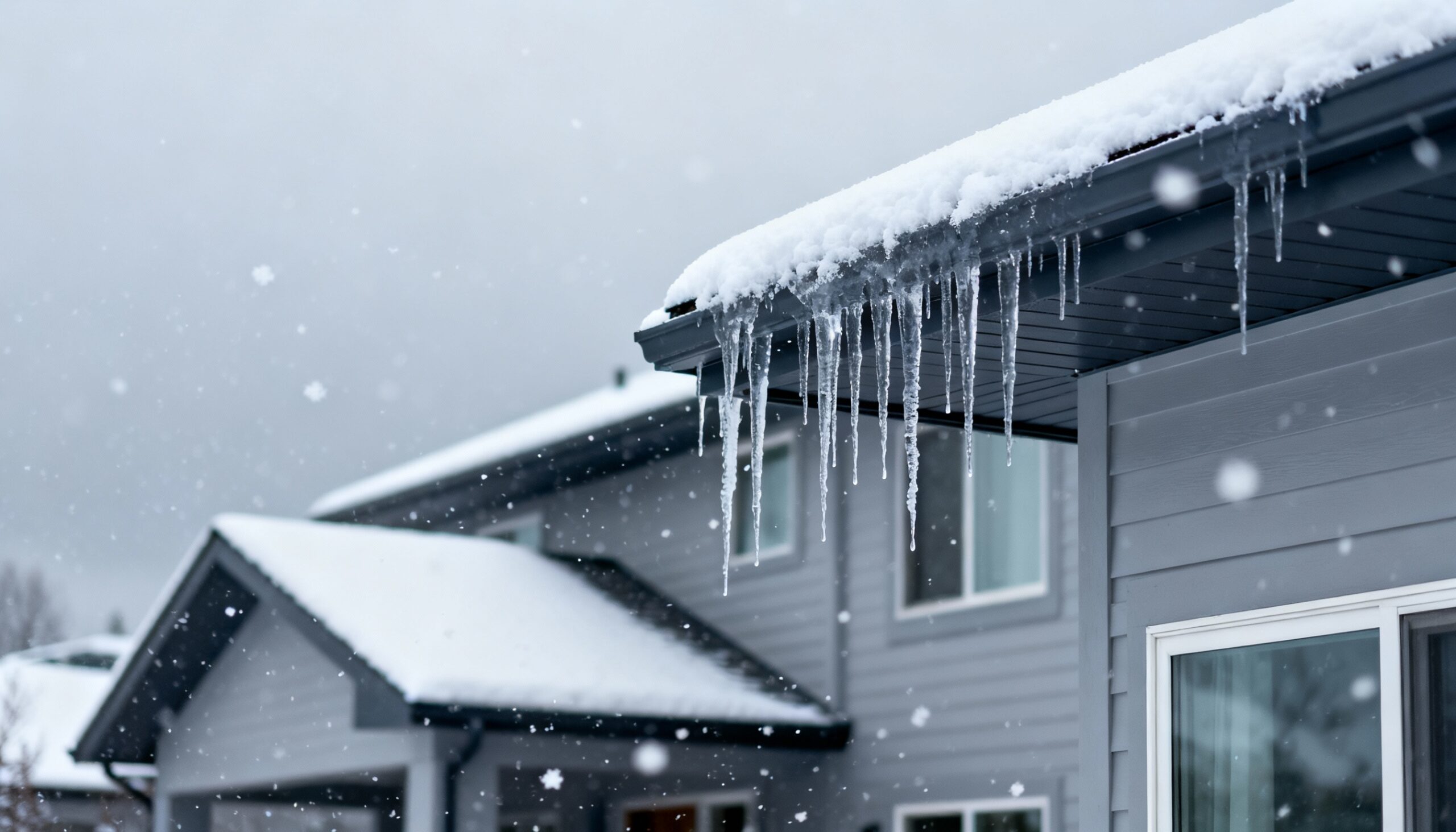 Winter weather damage prevention for residential homes with snow and ice