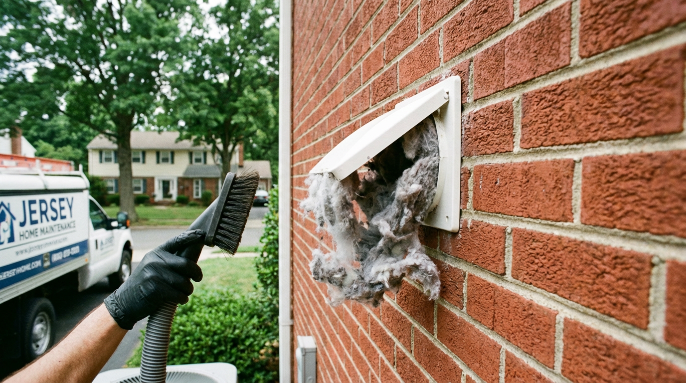 Dryer fire in Toms River prevention through regular exhaust vent cleaning and maintenance on residential home exterior - appliance fires in toms river