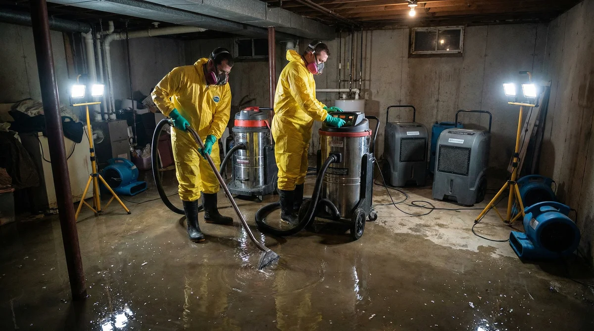 Emergency Restoration Services in New Hampton: What to Expect When You Call Emergency restoration in New Hampton NY - Technicians extracting water from flooded basement