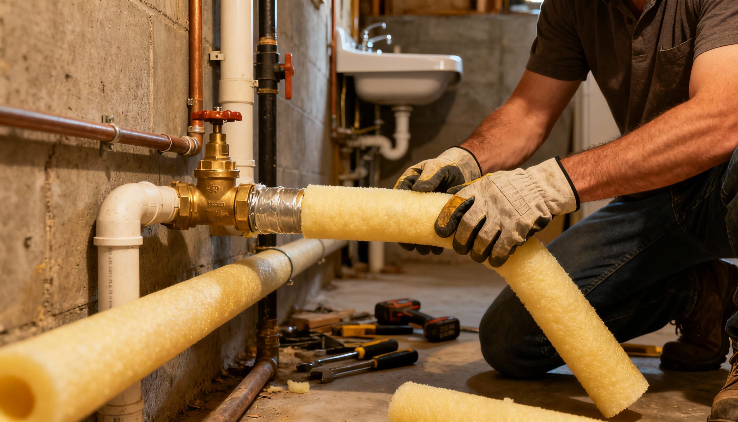 Installing pipe insulation is essential for how to prevent pipes from freezing in Harrisburg homes