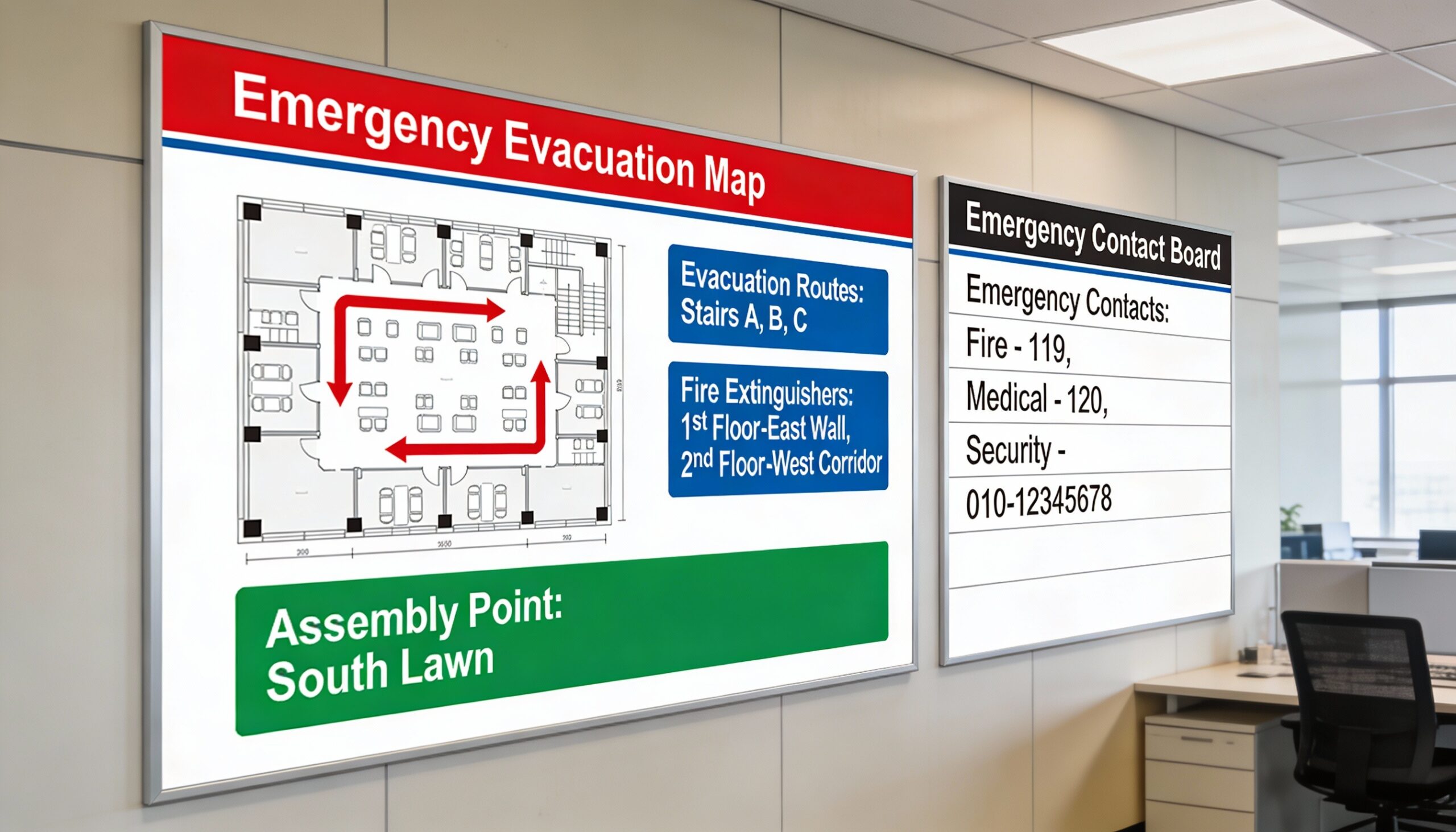 Emergency preparedness evacuation map for commercial disaster planning