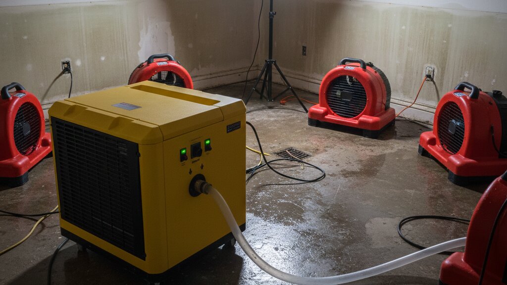 Dehumidification equipment for water damage drying restoration