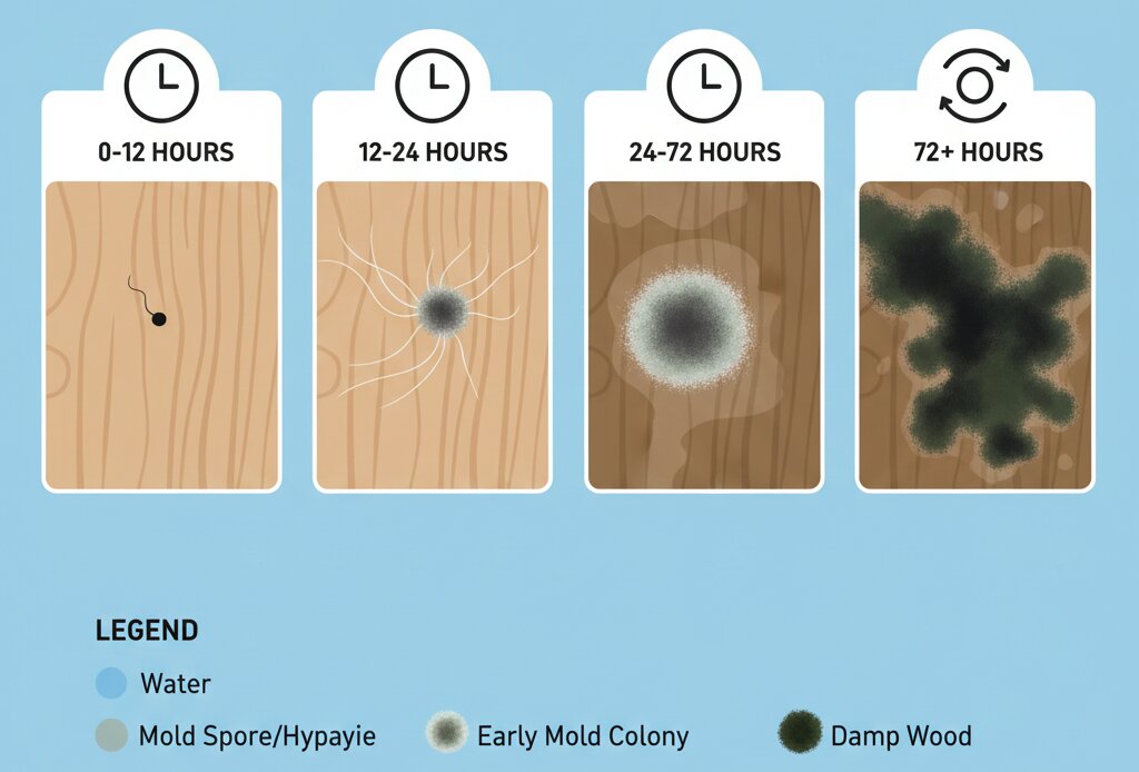 Flood mold growth timeline prevent mold after water damage infographic