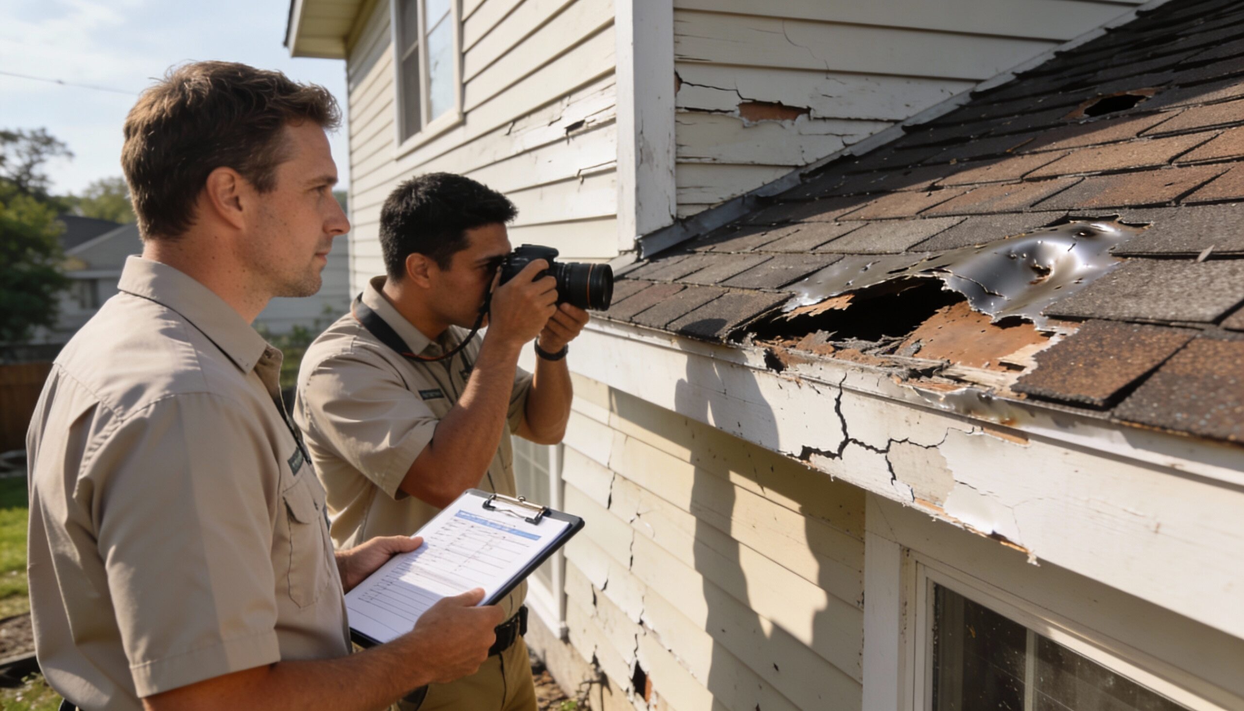 Professional storm damage documentation and property assessment team
