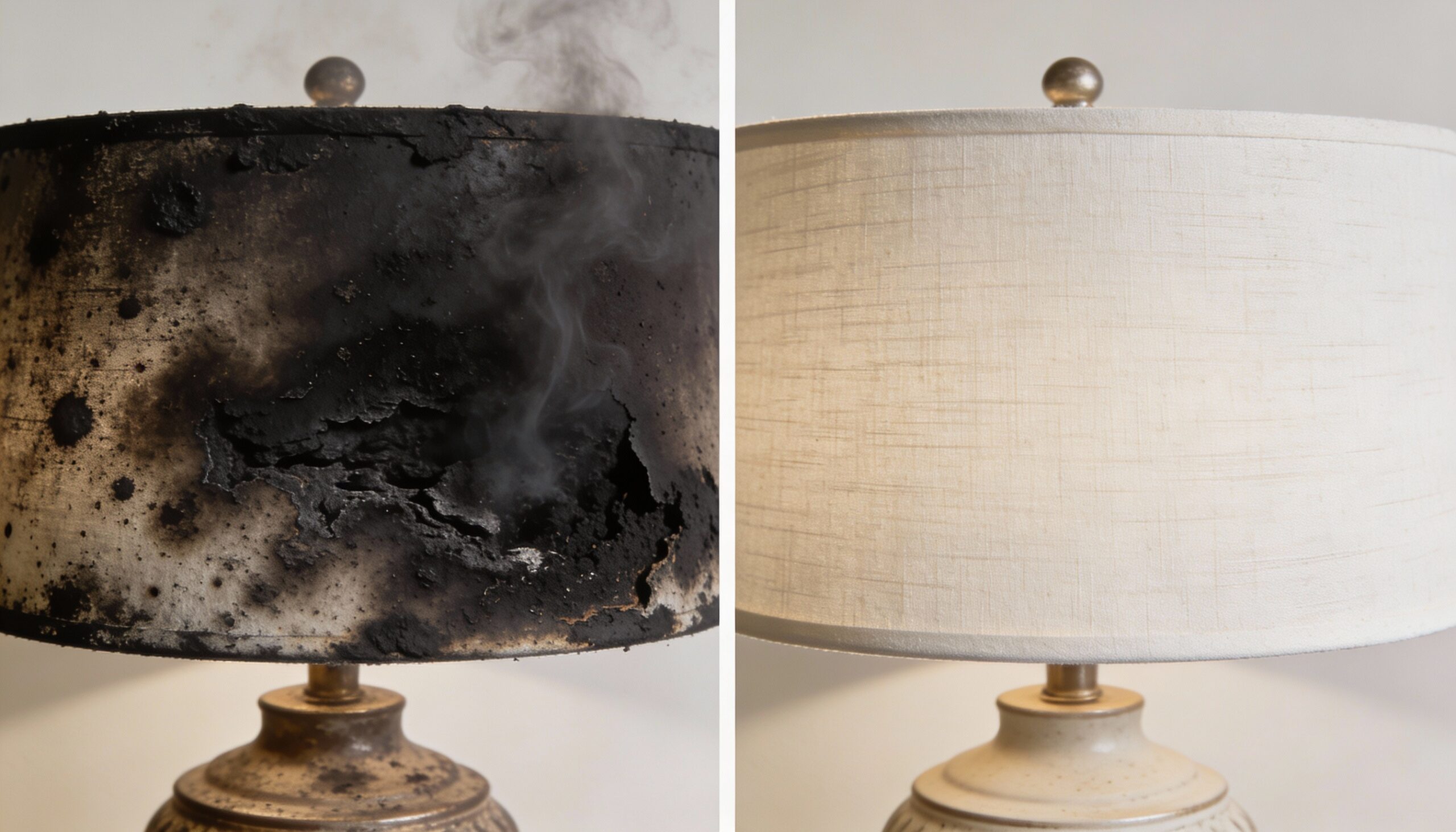 Smoke and soot removal services before and after professional smoke cleaning results