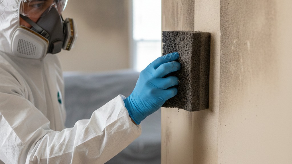 Professional soot cleaning technique using dry chemical sponge