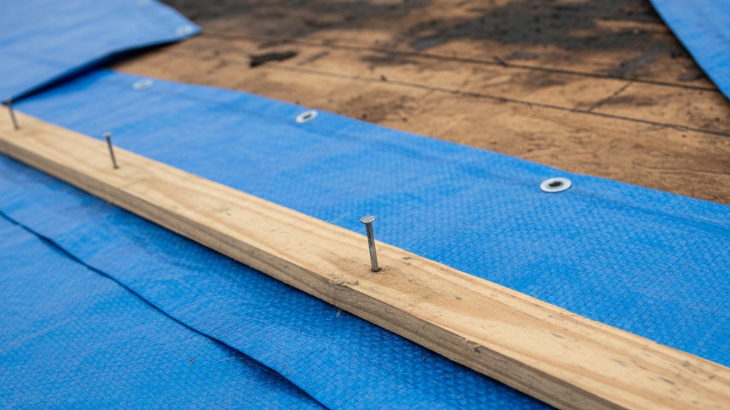 Roof tarping services installation technique for temporary roof repair