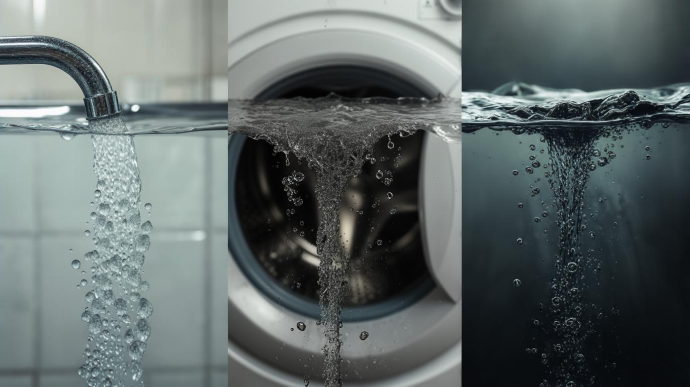 Water damage categories showing clean gray black water contamination levels